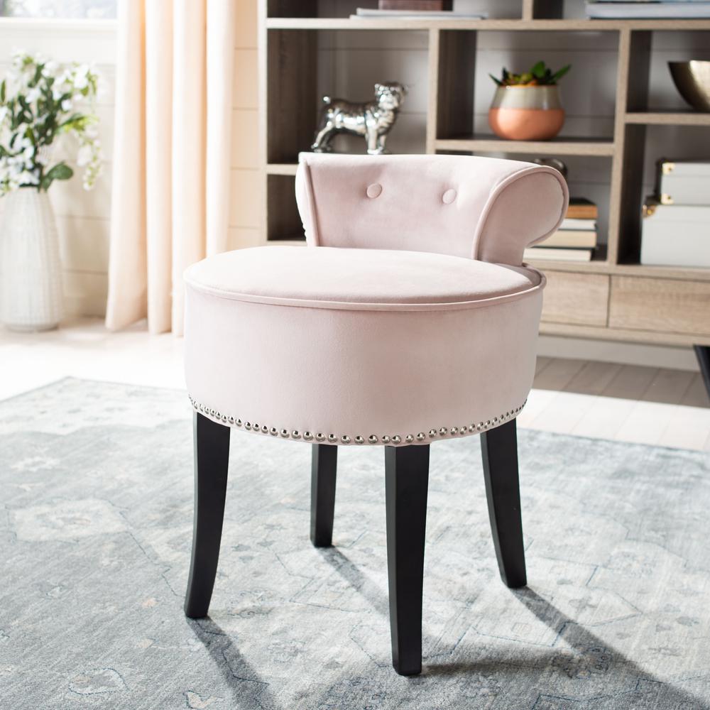 Georgia Vanity Stool, Blush Pink/Espresso. Picture 7