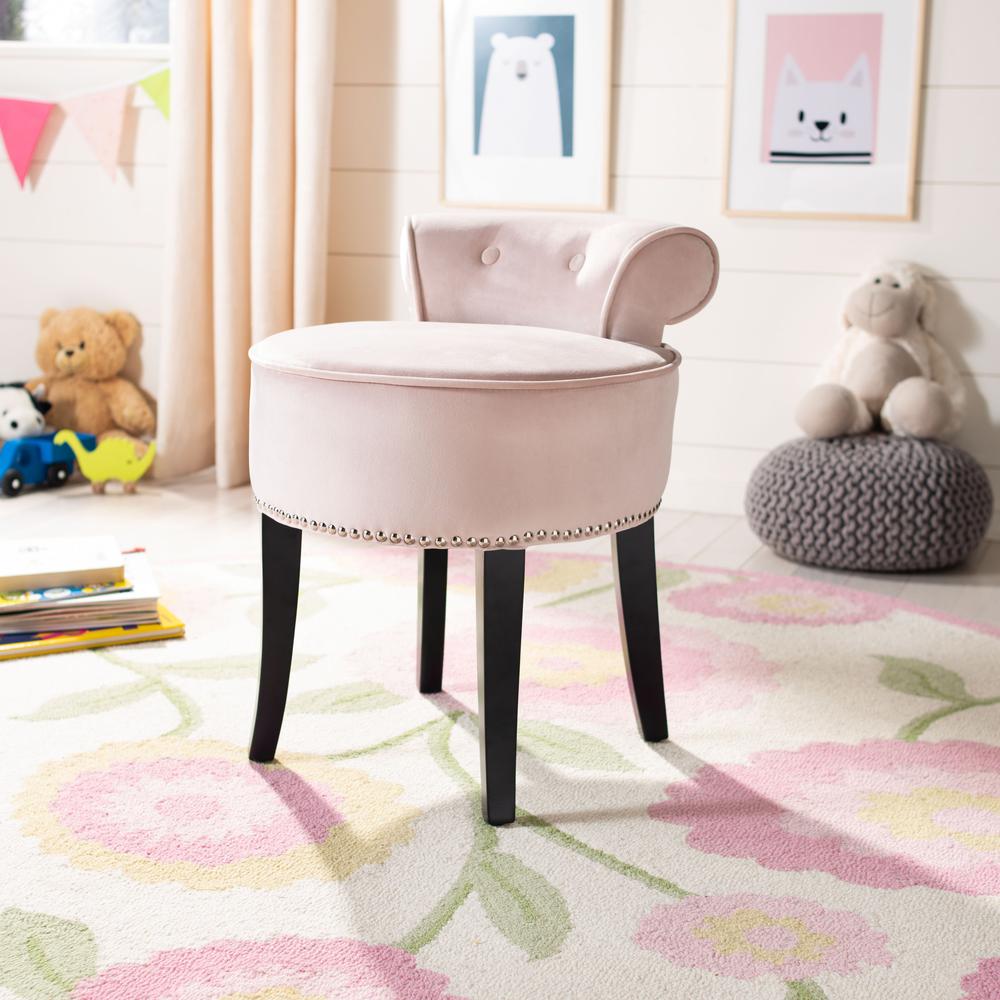 Georgia Vanity Stool, Blush Pink/Espresso. Picture 8