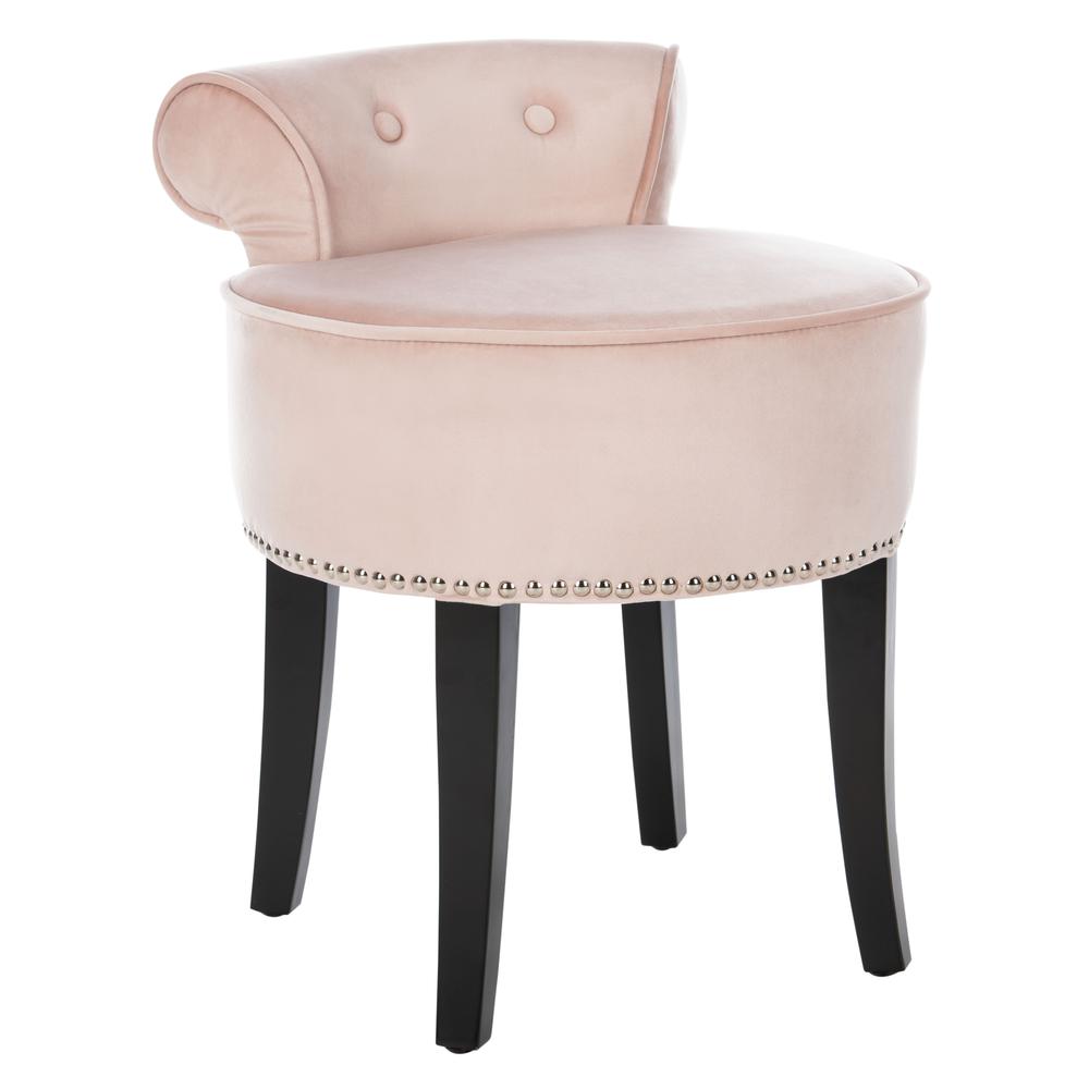 Georgia Vanity Stool, Blush Pink/Espresso. Picture 9