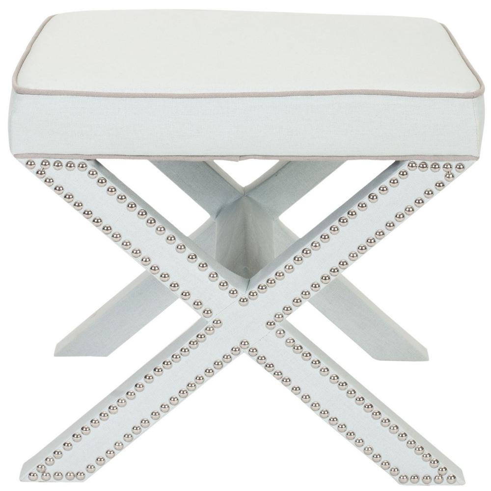 PALMER OTTOMAN - SILVER NAIL HEADS, MCR4589G. Picture 1