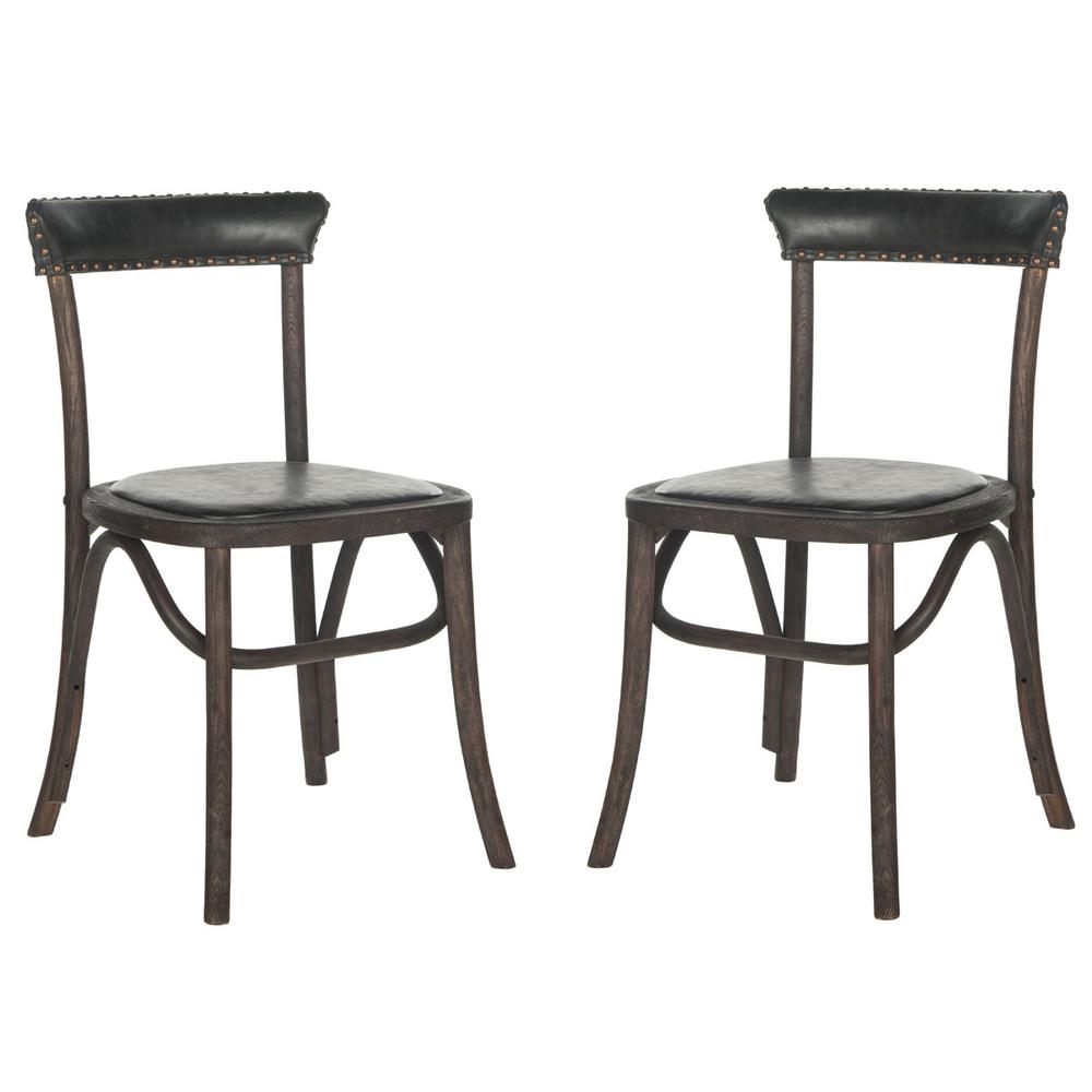 KENNY 19''H SIDE CHAIR - BRASS NAIL HEADS, Set of 2. Picture 1