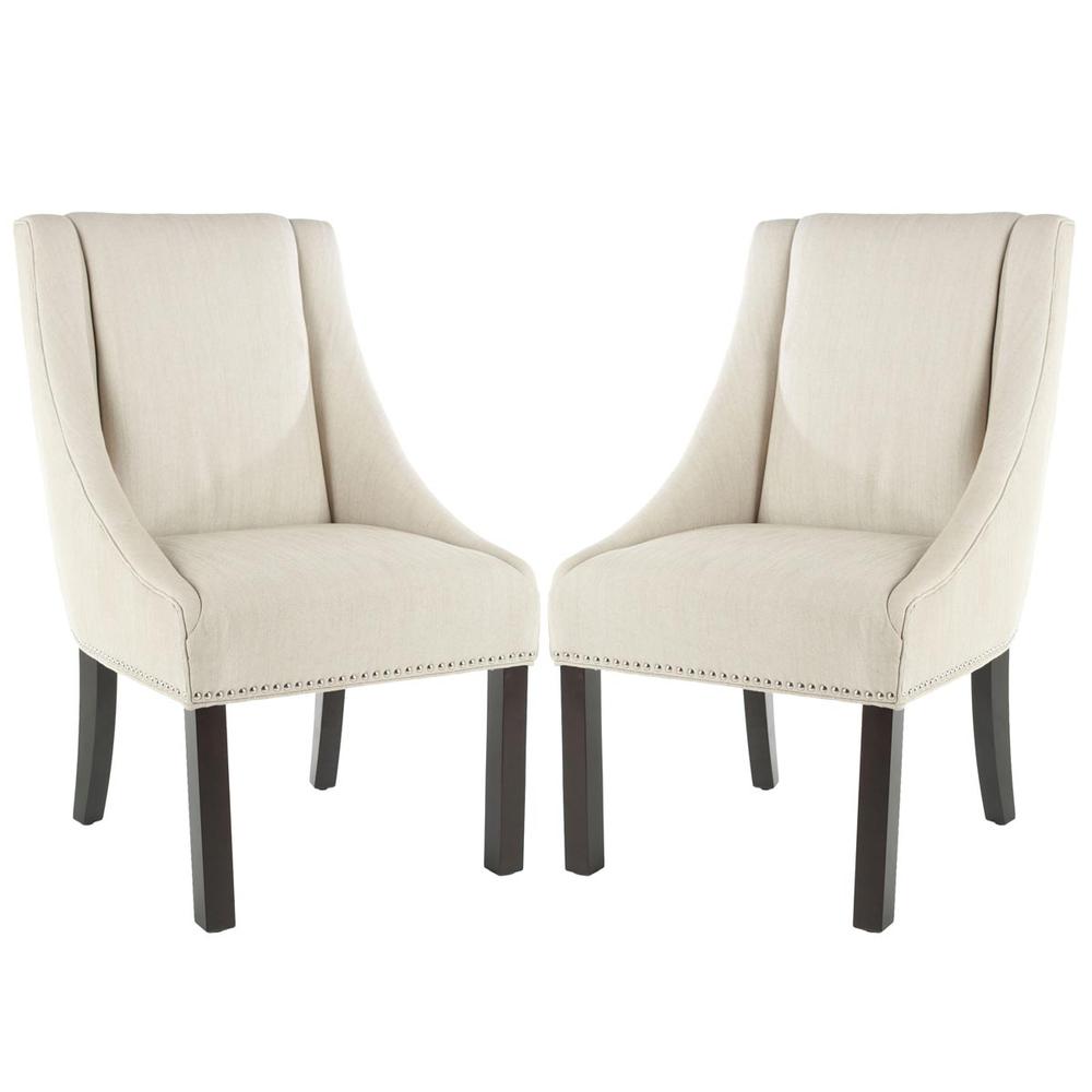 MORRIS 20''H SLOPING ARM DINING CHAIR (SET OF 2) - SILVER NAIL HEADS, MCR4708A. Picture 1