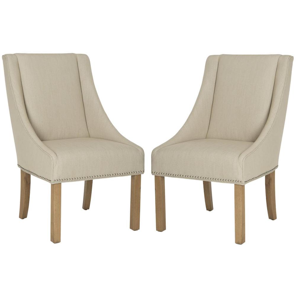 MORRIS 20''H SLOPING ARM DINING CHAIR (SET OF 2) - SILVER NAIL HEADS, MCR4708C. Picture 1