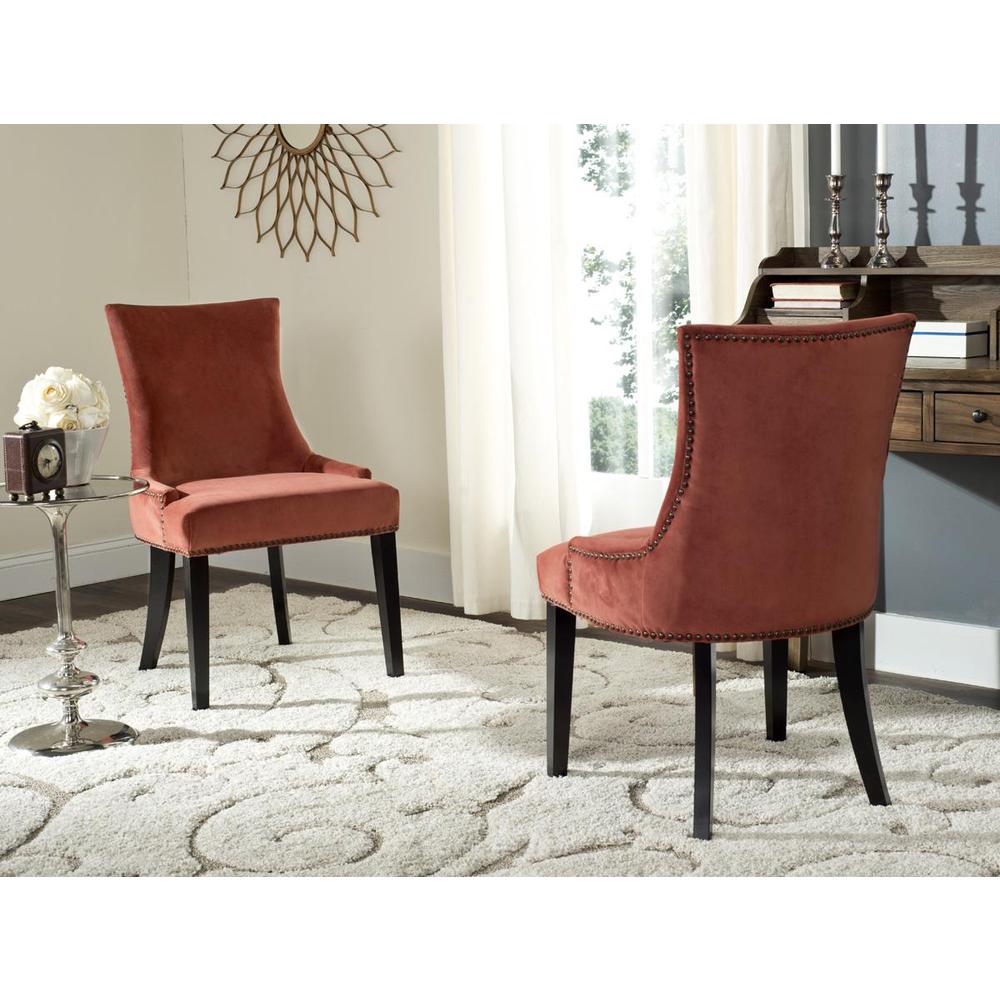 LESTER 19''H  DINING CHAIR  (SET OF 2) - BRASS NAIL HEADS, MCR4709K-SET2. Picture 1