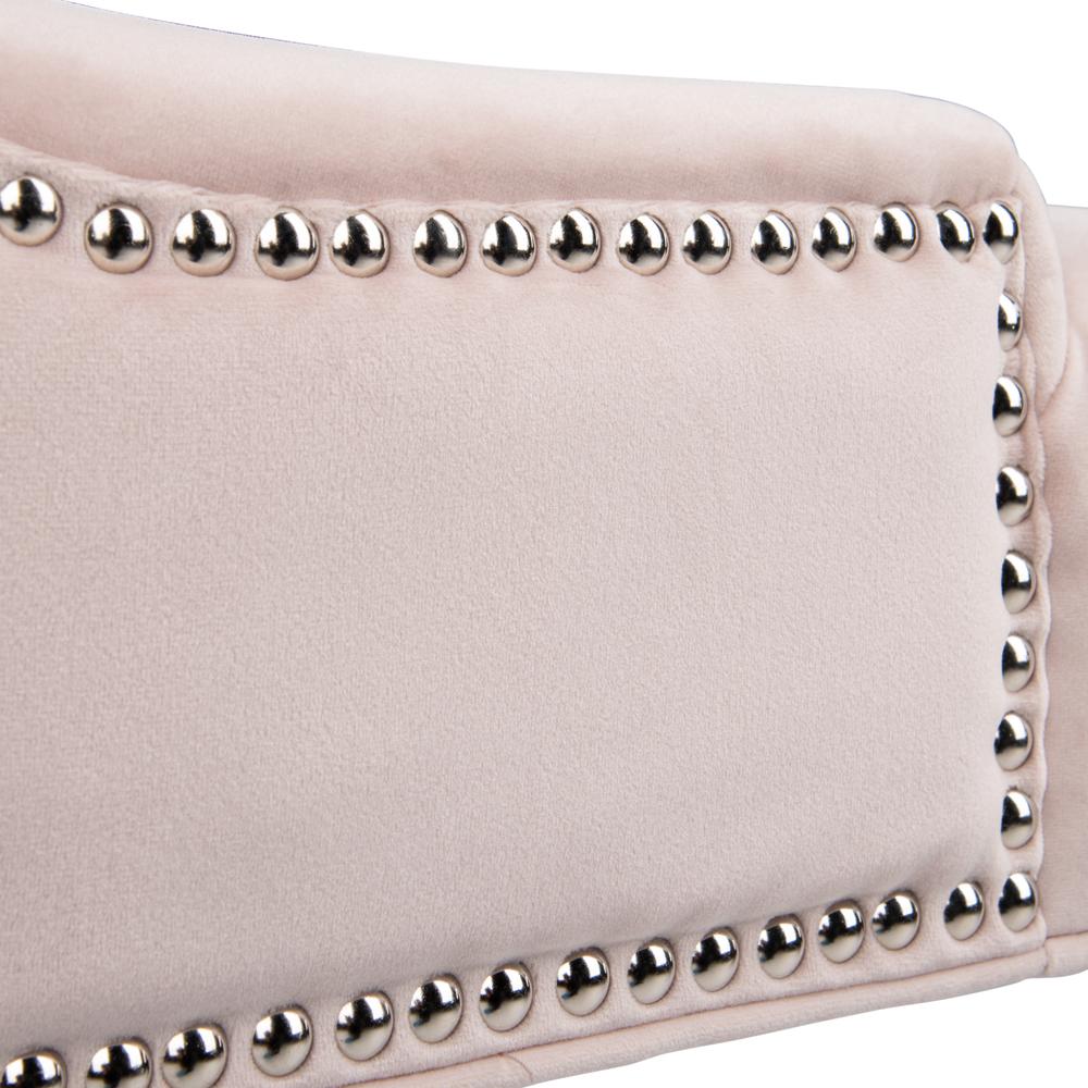 Harlow 19''H  Tufted Ring Chair (Set Of 2) - Silver Nail Heads , Blush Pink/Espresso. Picture 5