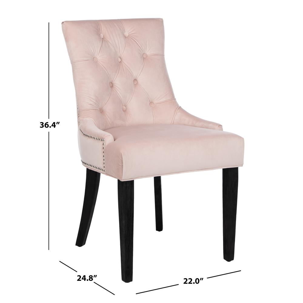 Harlow 19''H  Tufted Ring Chair (Set Of 2) - Silver Nail Heads , Blush Pink/Espresso. Picture 7
