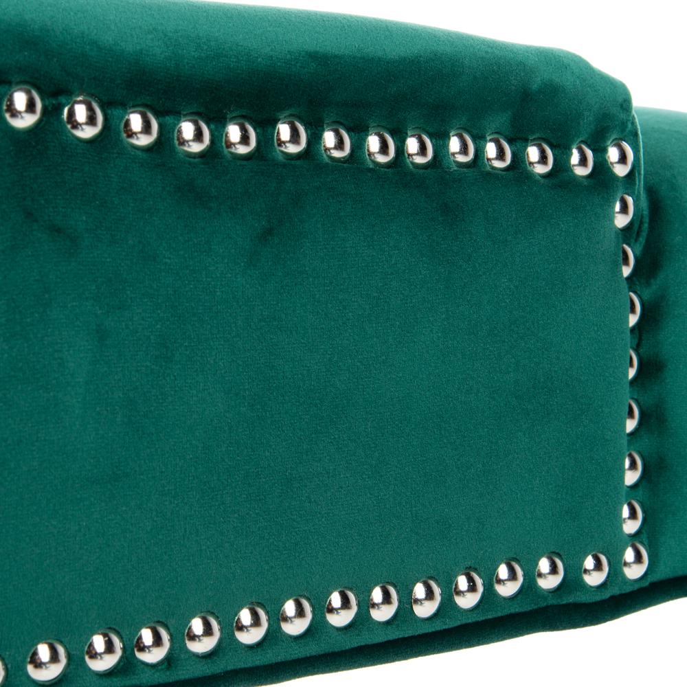 Harlow 19''H  Tufted Ring Chair (Set Of 2) - Silver Nail Heads , Emerald/Espresso. Picture 5