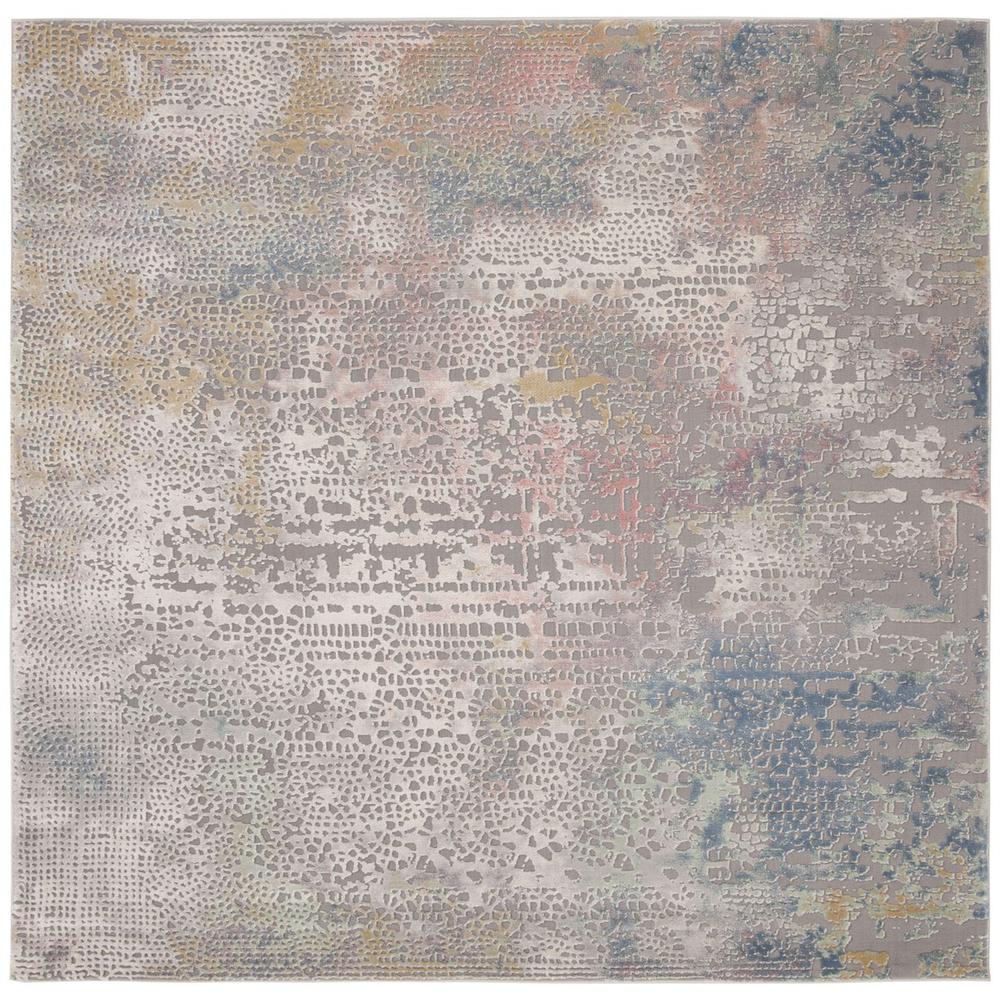 MEADOW 100, GREY / GOLD, 6'-7" X 6'-7" Square, Area Rug, MDW181F-7SQ. Picture 1