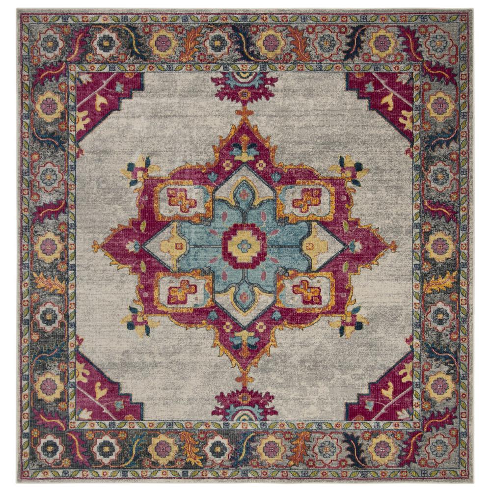 MERLOT 100, CREAM / MULTI, 6'-7" X 6'-7" Square, Area Rug, MER108A-7SQ. Picture 1