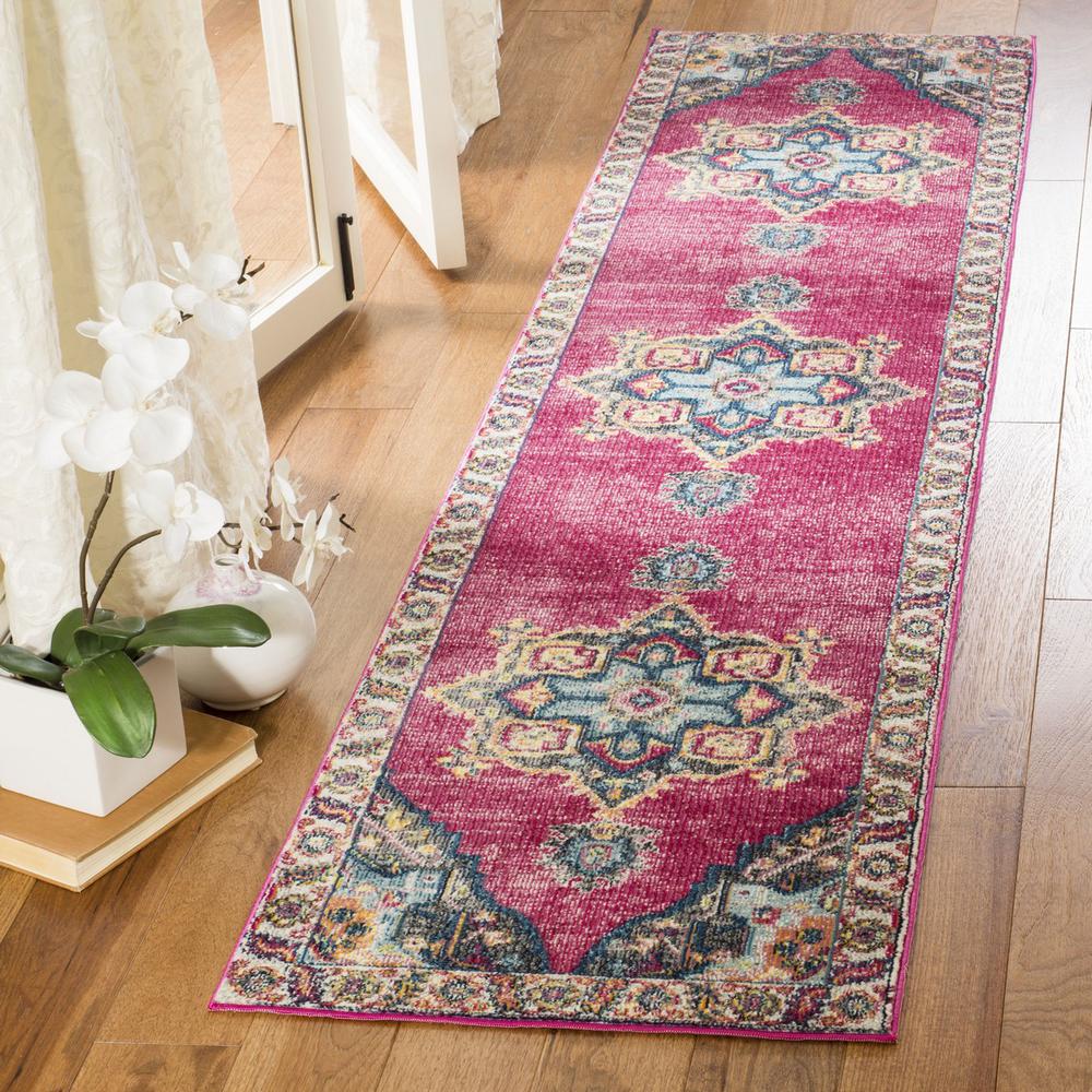 MERLOT 100, FUCHSIA / MULTI, 2' X 6', Area Rug. Picture 1