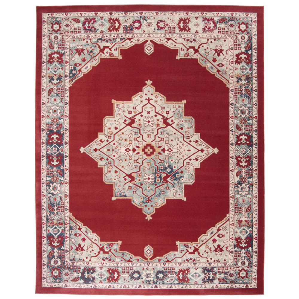 MERLOT 300, RED / AQUA, 8' X 10', Area Rug, MER312Q-8. Picture 1