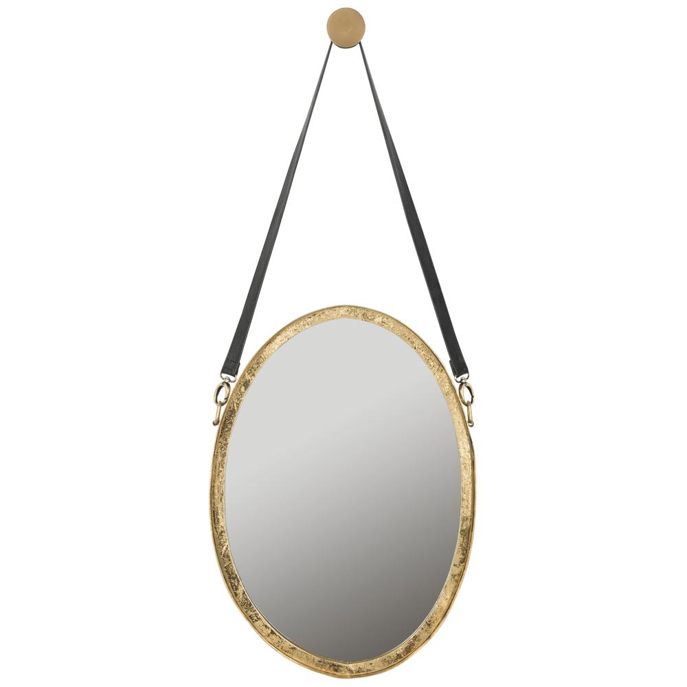 Pembroke Strap Mirror, Antique Gold. Picture 1
