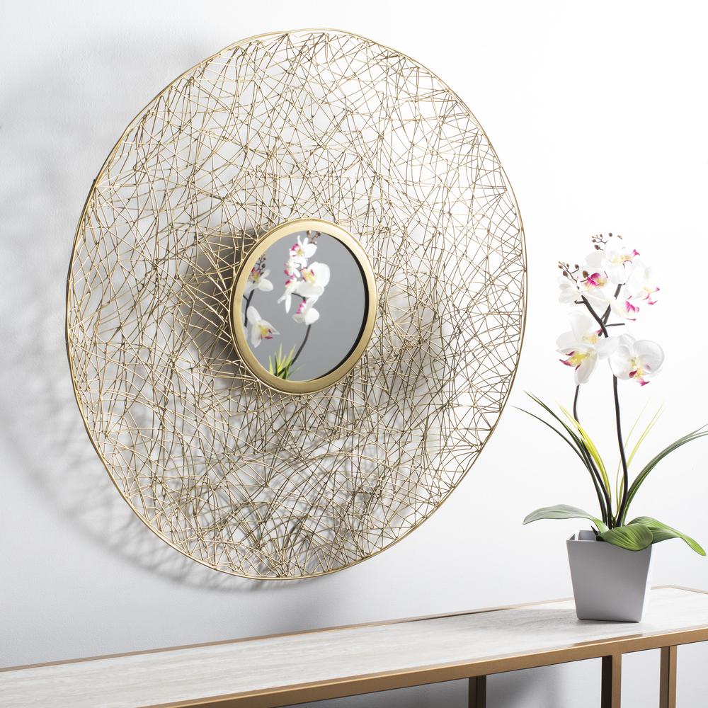 Harner Mirror, Shiny Brass Finish. Picture 4