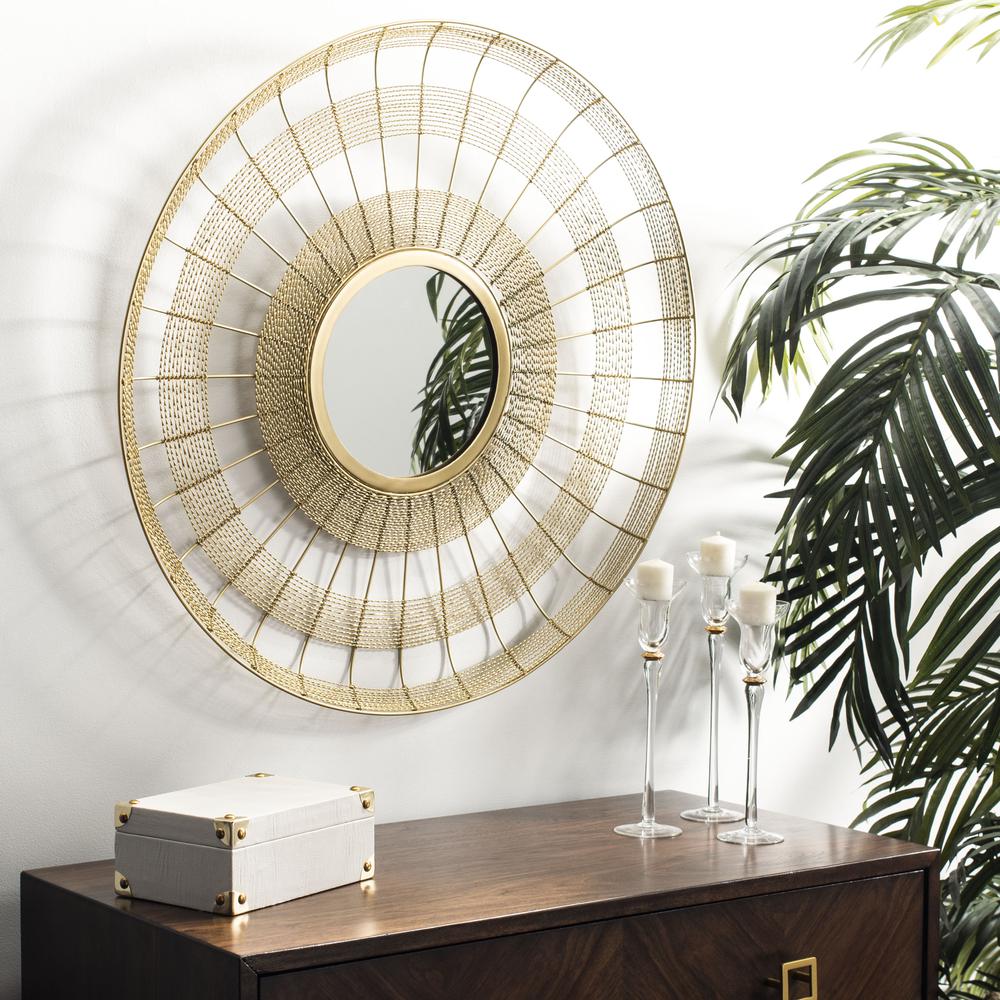 Acton Mirror, Shiny Brass Finish. Picture 4