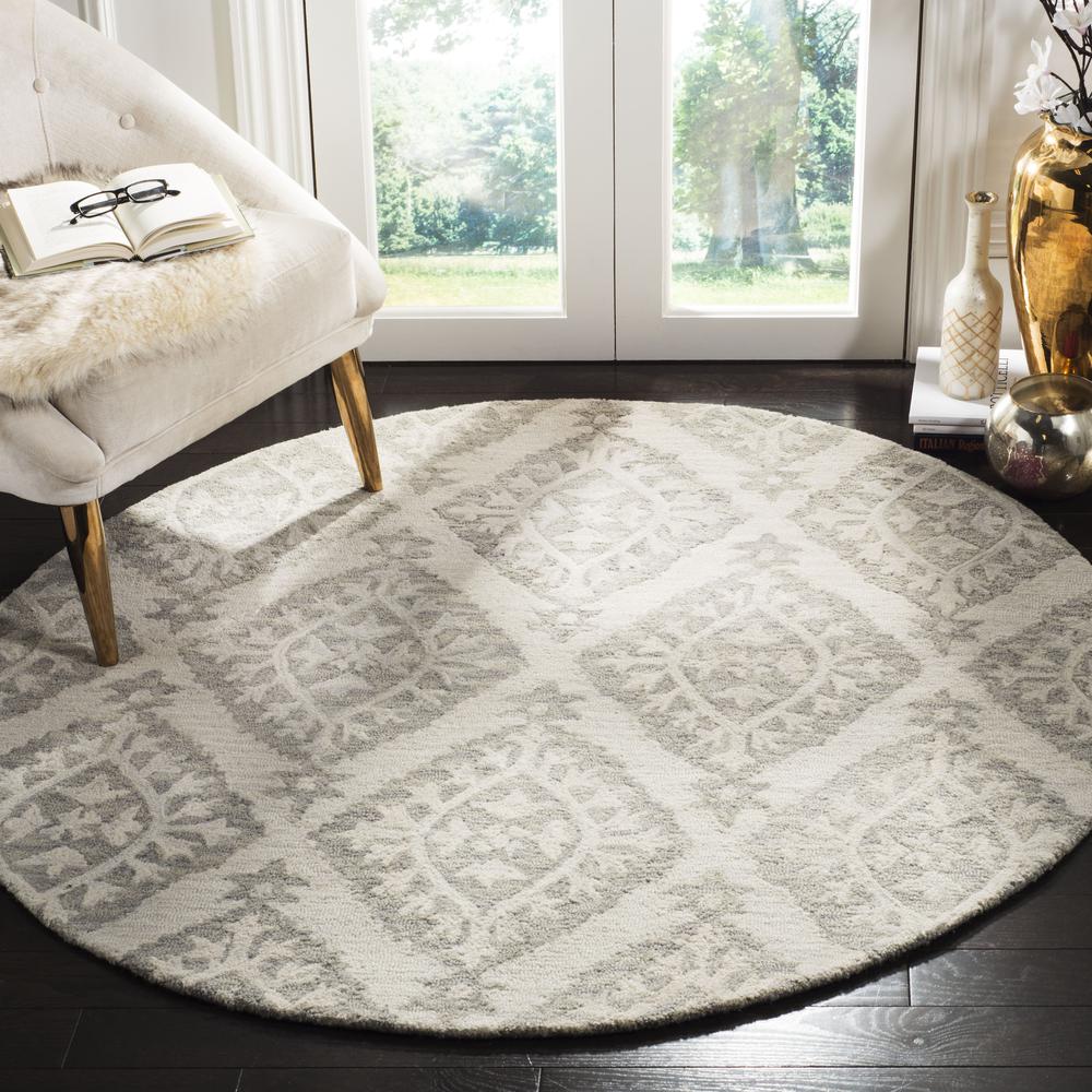 MICRO-LOOP, LIGHT GREY, 5' X 5' Round, Area Rug. Picture 2
