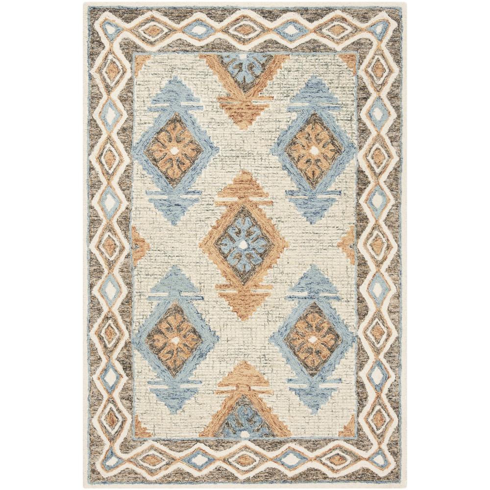 MICRO-LOOP, BLUE / BEIGE, 4' X 6', Area Rug. Picture 1