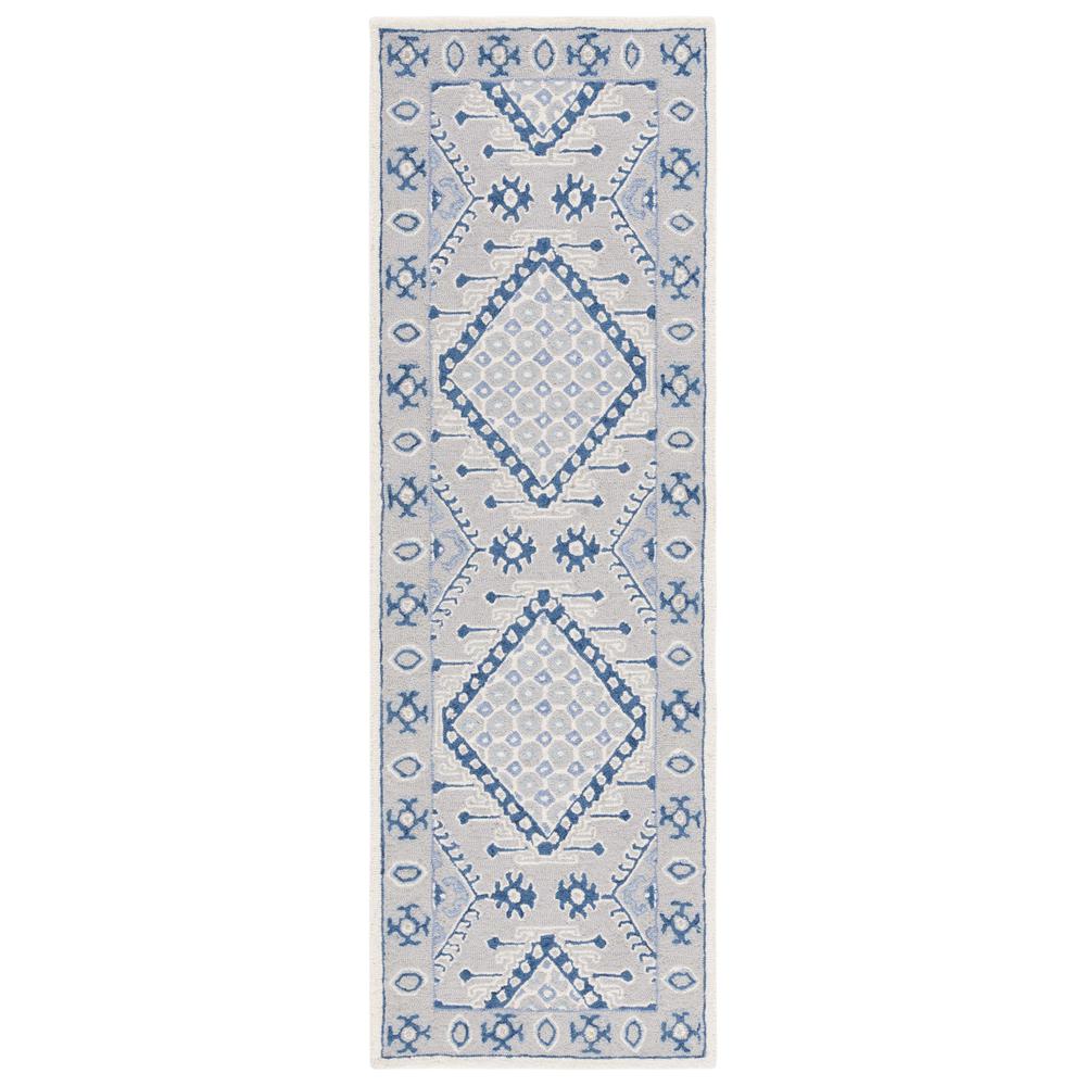 MICRO-LOOP, LIGHT GREY / BLUE, 2'-3" X 7', Area Rug. Picture 1