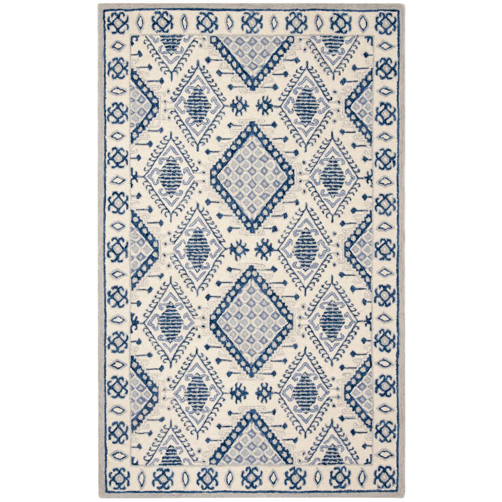 MICRO-LOOP, IVORY / BLUE, 5' X 8', Area Rug, MLP511M-5. Picture 1