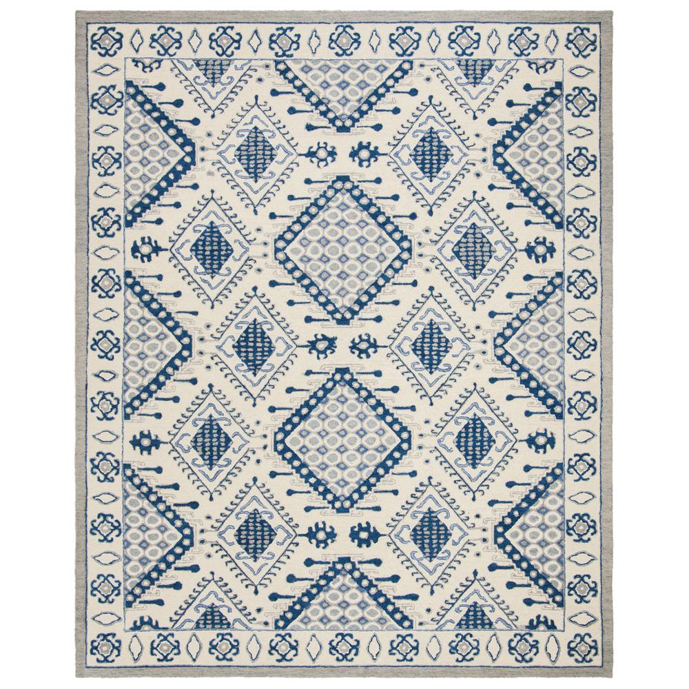 MICRO-LOOP, IVORY / BLUE, 8' X 10', Area Rug, MLP511M-8. Picture 1