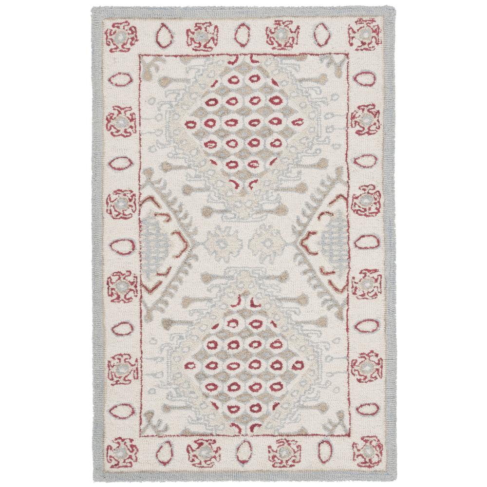 MICRO-LOOP, IVORY / RED, 2'-6" X 4', Area Rug. Picture 1