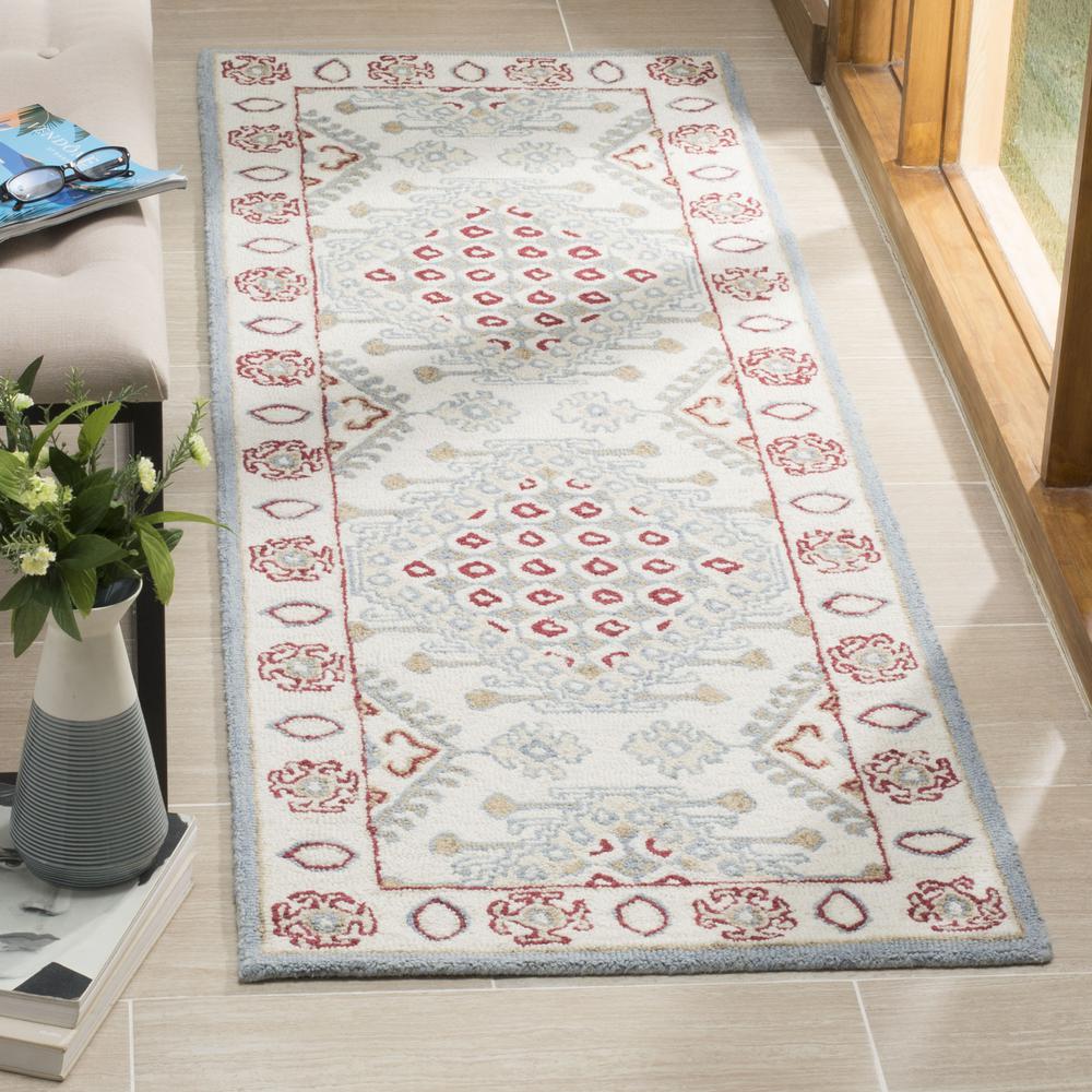 MICRO-LOOP, IVORY / RED, 2'-6" X 4', Area Rug. Picture 2