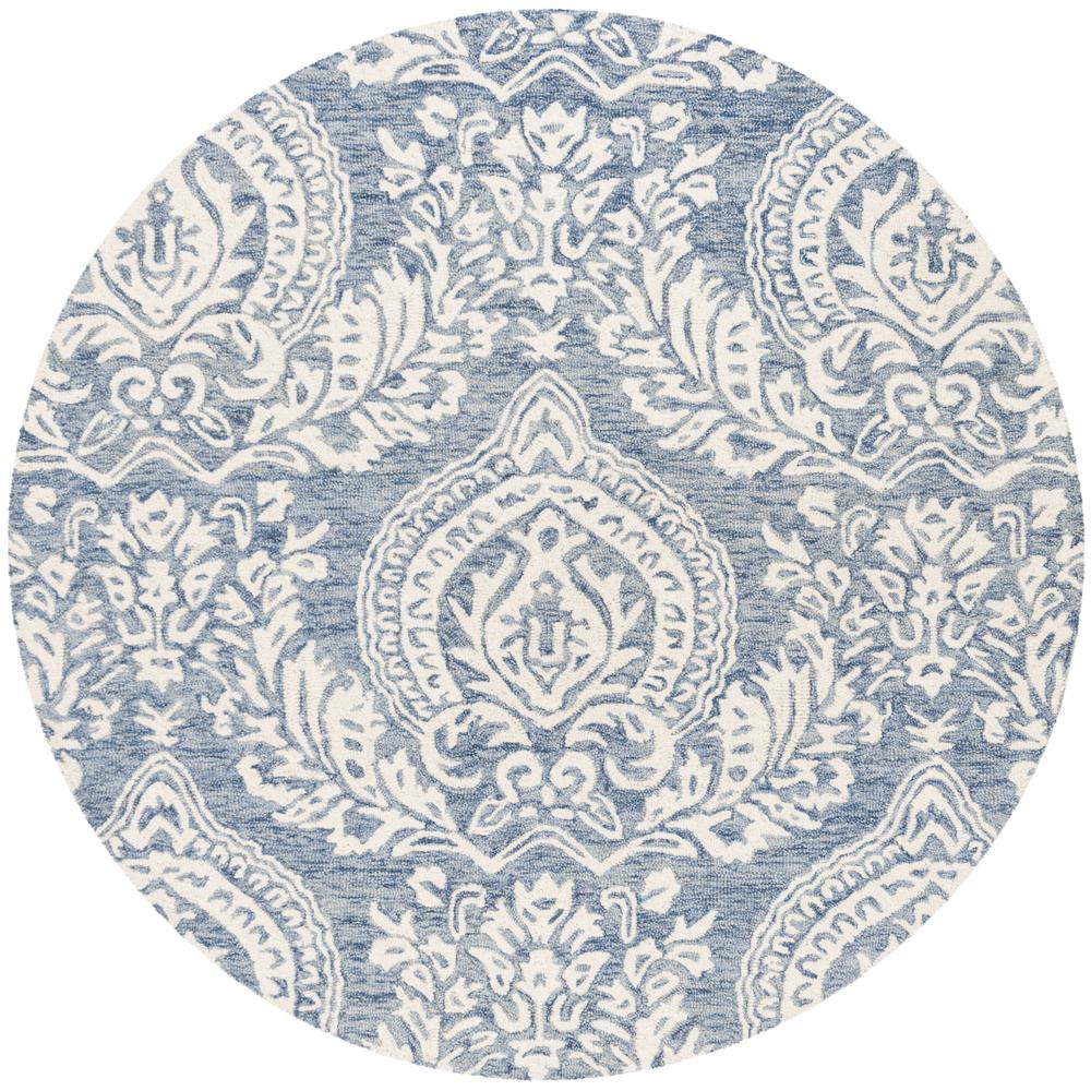 MICRO-LOOP, BLUE / IVORY, 5' X 5' Round, Area Rug, MLP512M-5R. Picture 1