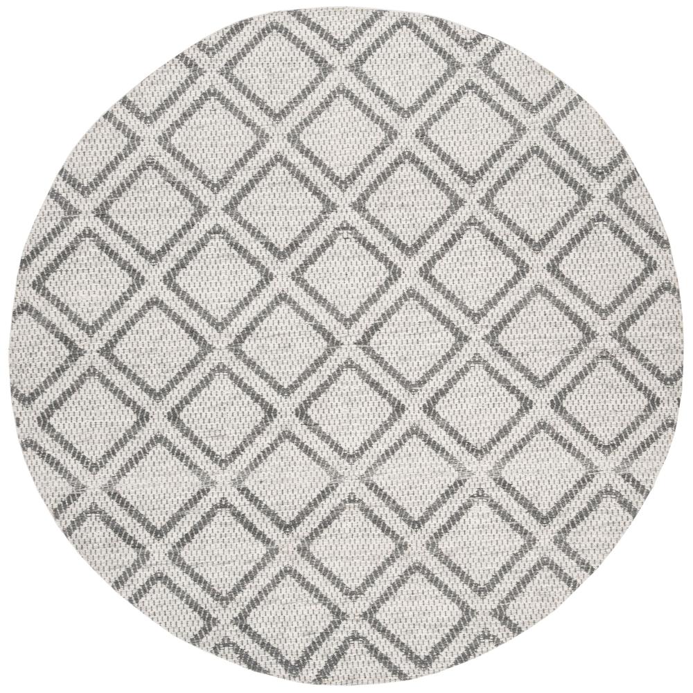 MICRO-LOOP, SILVER / DARK GREY, 5' X 5' Round, Area Rug. Picture 1