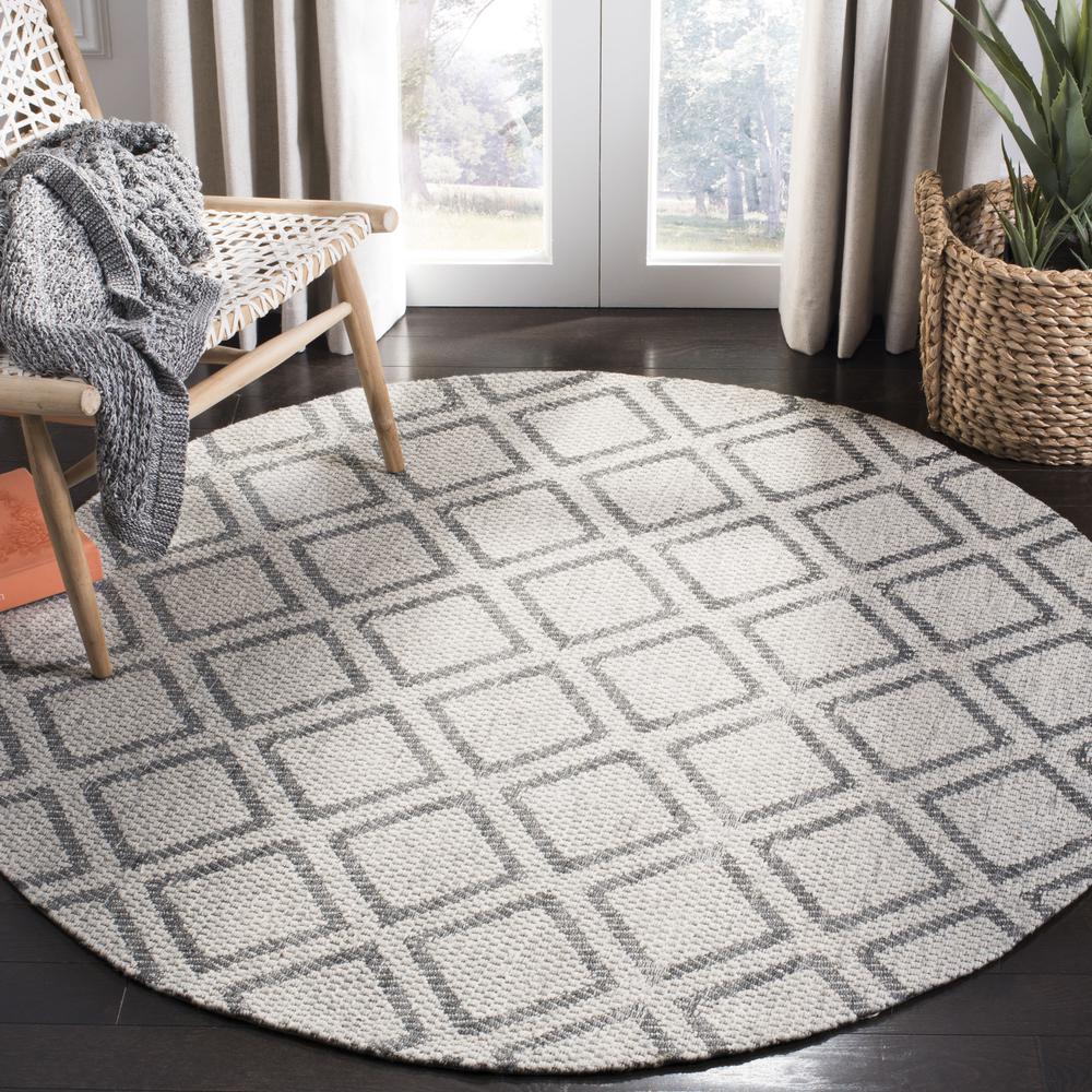 MICRO-LOOP, SILVER / DARK GREY, 5' X 5' Round, Area Rug. Picture 2