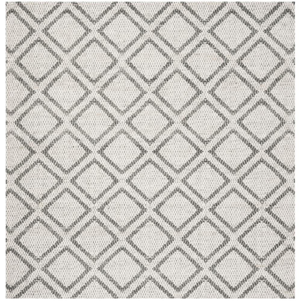 MICRO-LOOP, SILVER / DARK GREY, 5' X 5' Square, Area Rug. Picture 1