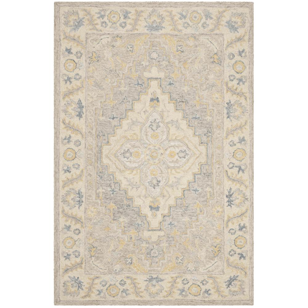 MICRO-LOOP, BEIGE / GREY, 4' X 6', Area Rug. Picture 1