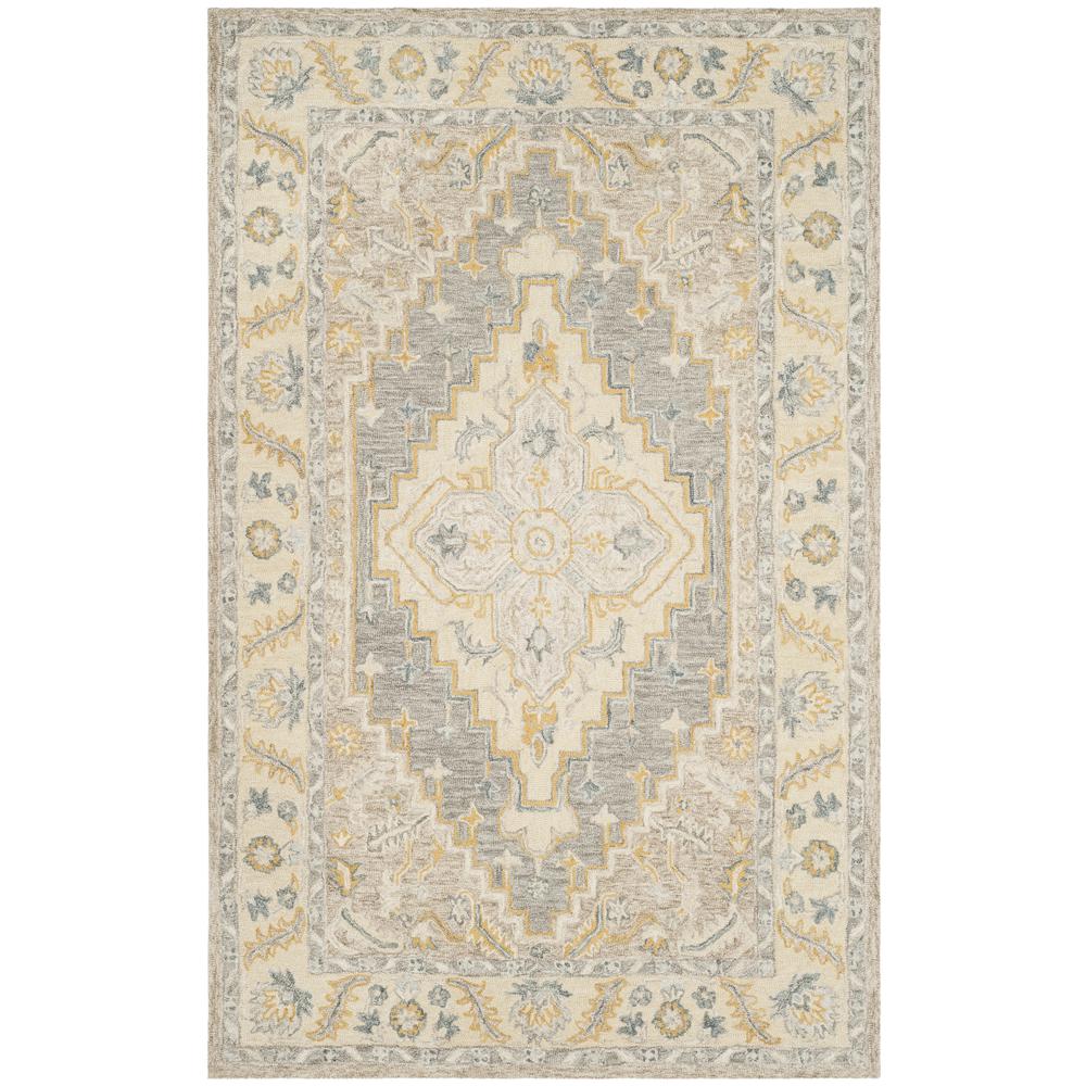 MICRO-LOOP, BEIGE / GREY, 5' X 8', Area Rug. Picture 1
