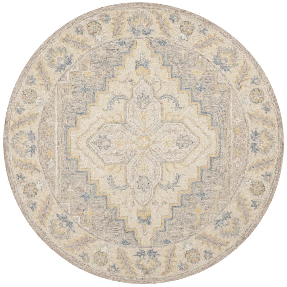 MICRO-LOOP, BEIGE / GREY, 5' X 5' Round, Area Rug. Picture 1