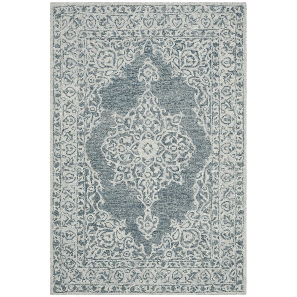 MICRO-LOOP, BLUE / LIGHT BLUE, 4' X 6', Area Rug. Picture 1