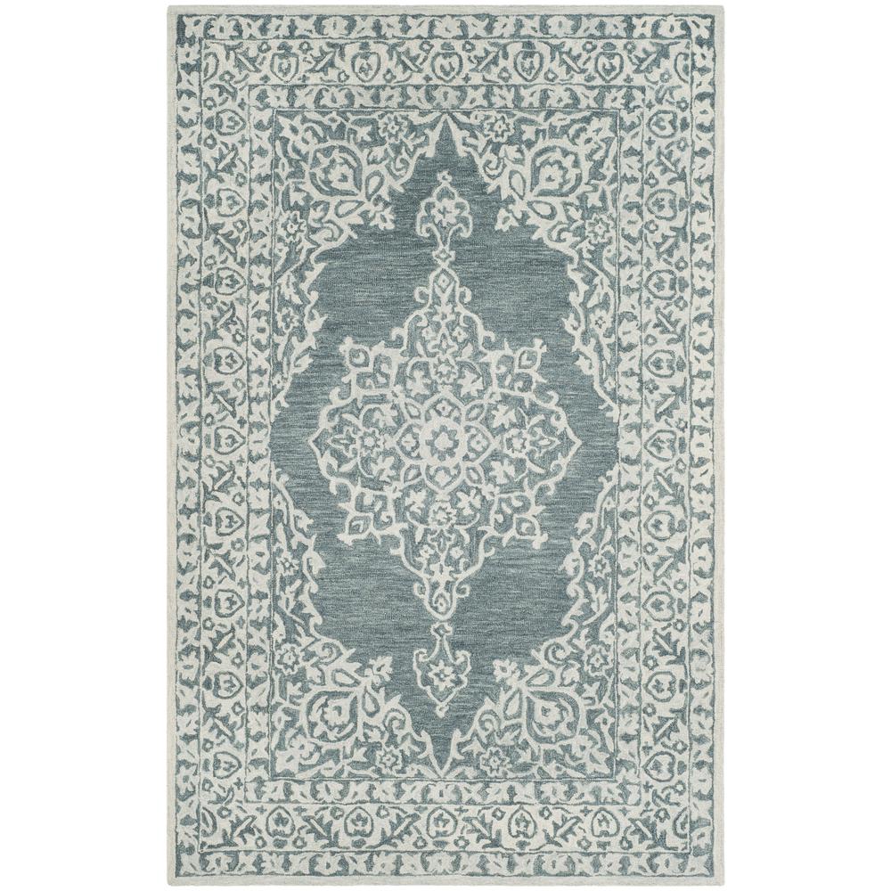 MICRO-LOOP, BLUE / LIGHT BLUE, 5' X 8', Area Rug. Picture 1