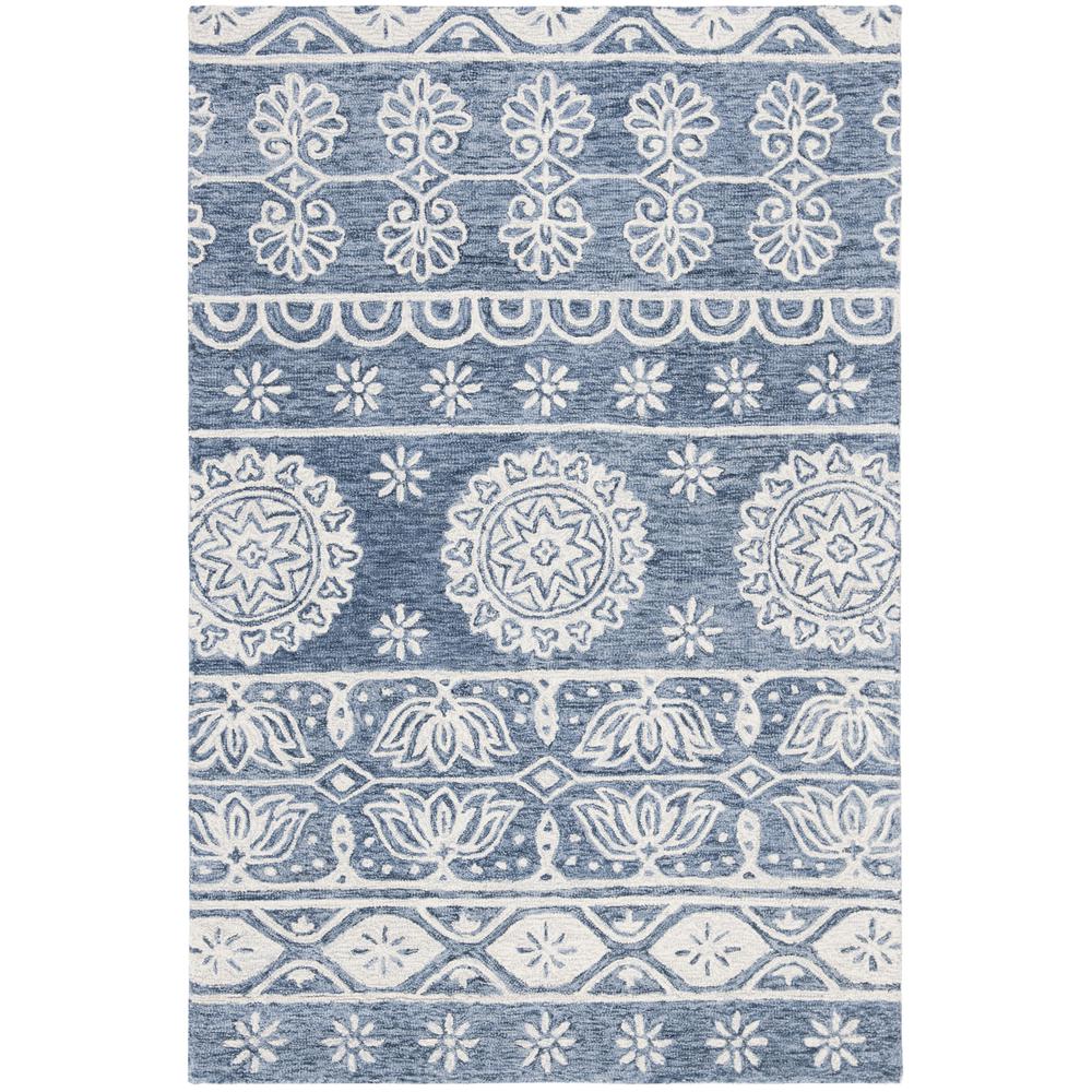 MICRO-LOOP, BLUE / IVORY, 4' X 6', Area Rug, MLP607M-4. Picture 1