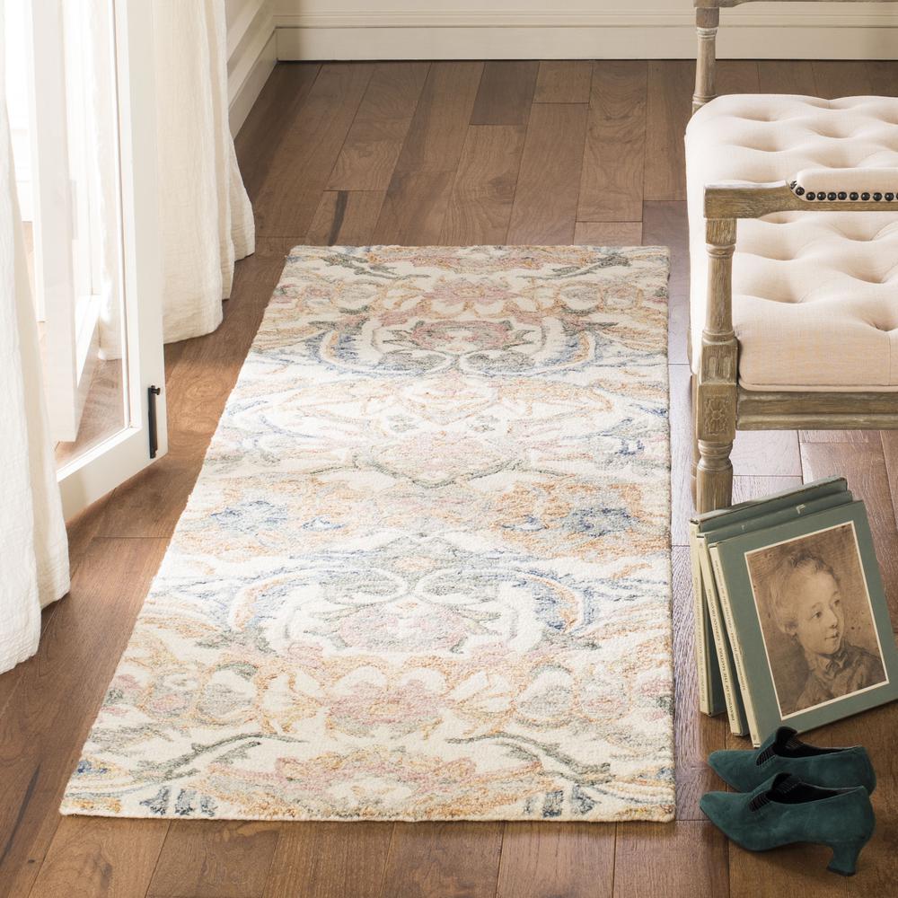 MICRO-LOOP, IVORY / BLUE, 2'-3" X 7', Area Rug, MLP901M-27. Picture 3