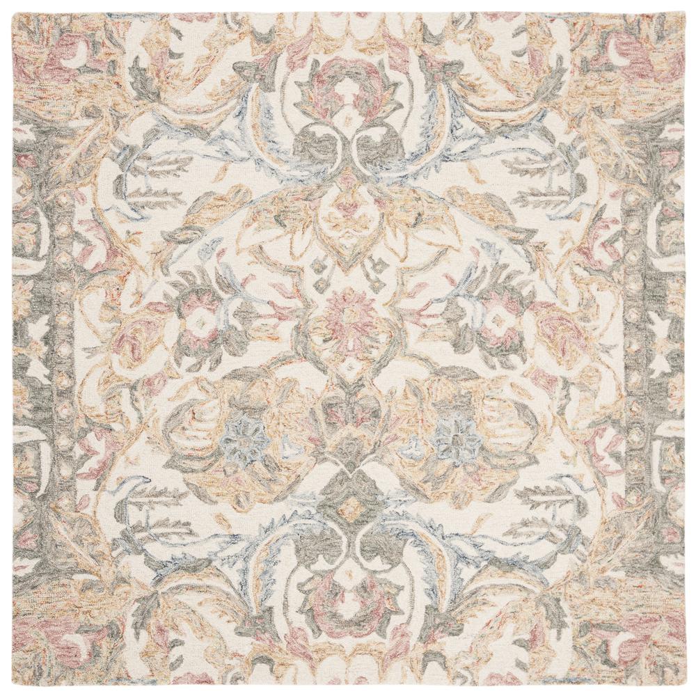 MICRO-LOOP, IVORY / BLUE, 5' X 5' Square, Area Rug, MLP901M-5SQ. Picture 1