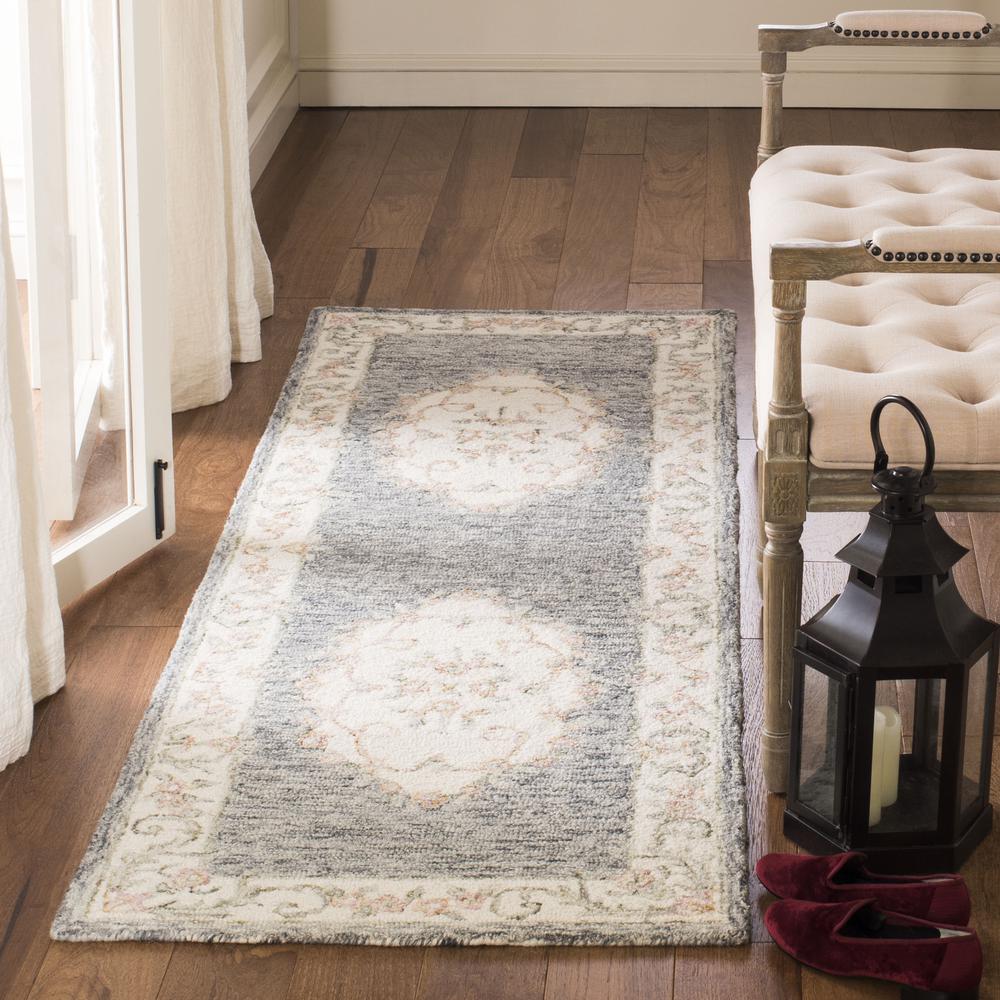 MICRO-LOOP, GREY / IVORY, 2'-3" X 7', Area Rug. Picture 3