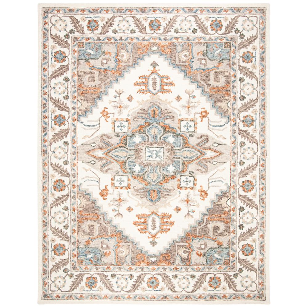 MICRO-LOOP, IVORY / RUST, 8' X 10', Area Rug. Picture 1