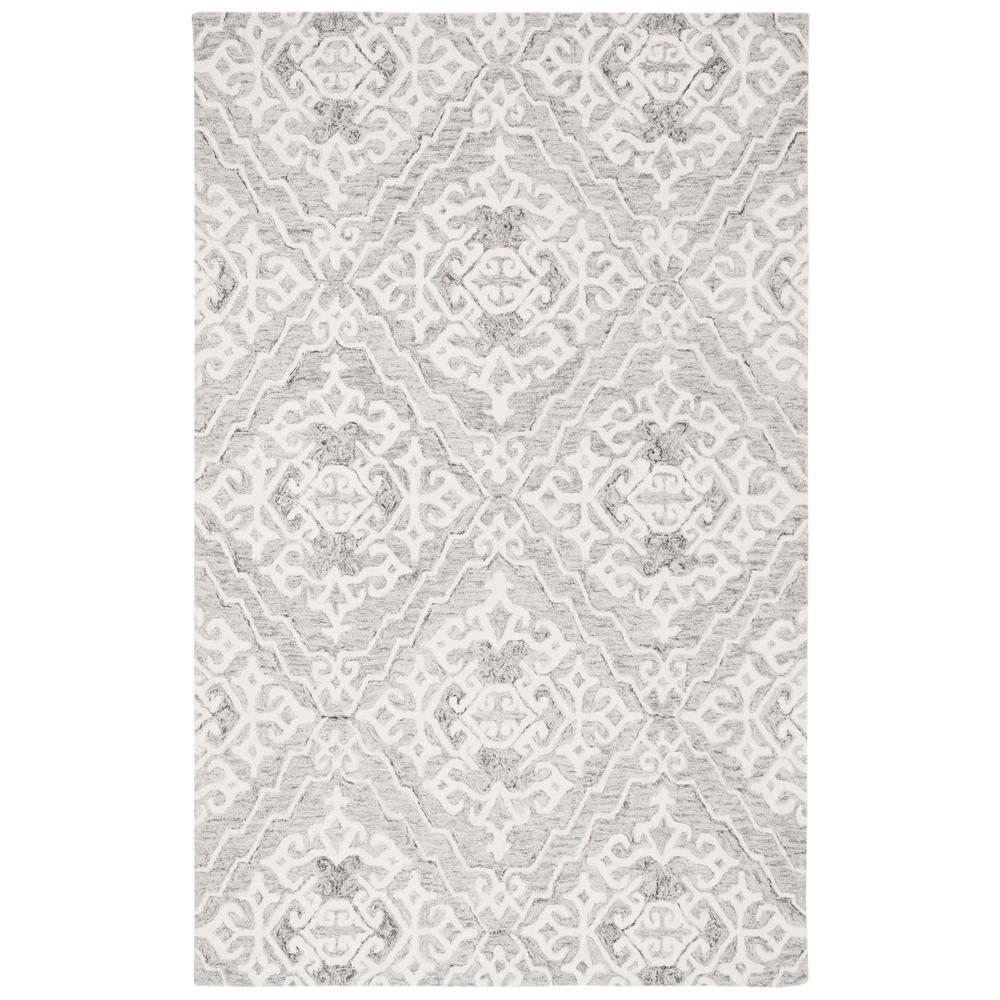 MICRO-LOOP, GREY / IVORY, 5' X 8', Area Rug, MLP905F-5. Picture 1