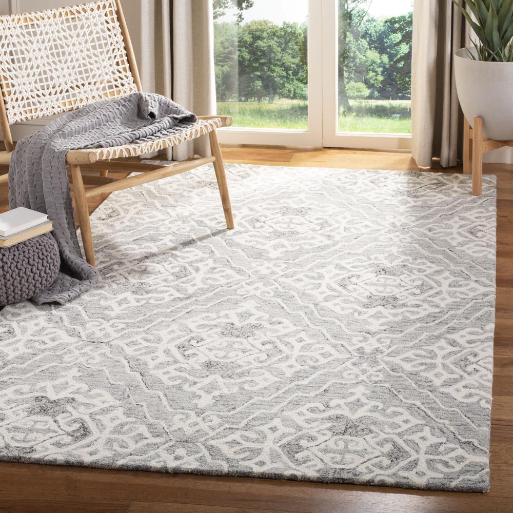 MICRO-LOOP, GREY / IVORY, 5' X 8', Area Rug, MLP905F-5. Picture 2