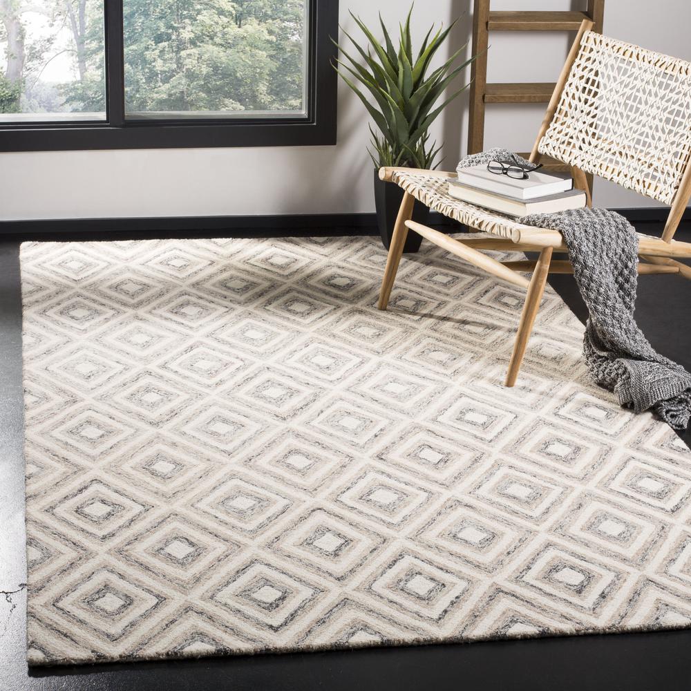 MICRO-LOOP, GREY / IVORY, 4' X 6', Area Rug, MLP906F-4. Picture 2