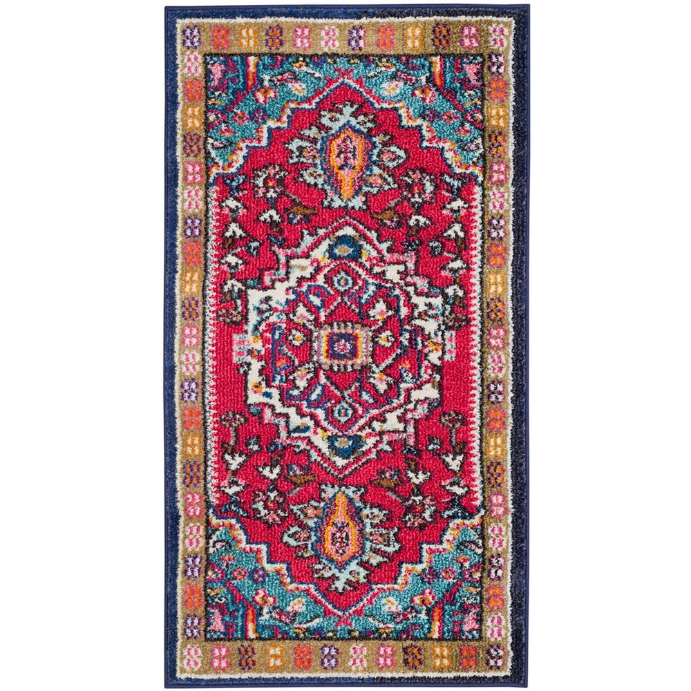 MONACO, RED / TURQUOISE, 2'-2" X 4', Area Rug. Picture 1