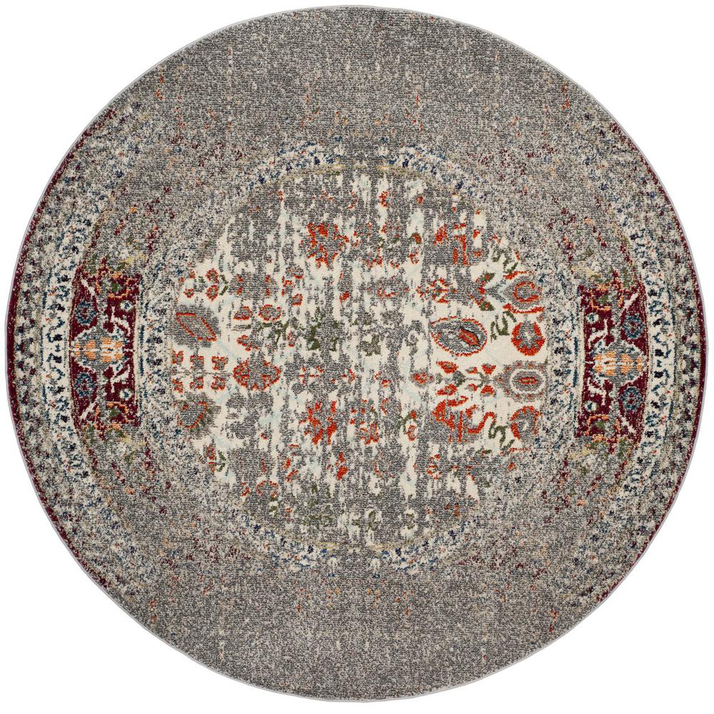 MONACO, GREY / IVORY, 6'-7" X 6'-7" Round, Area Rug, MNC208T-7R. Picture 1