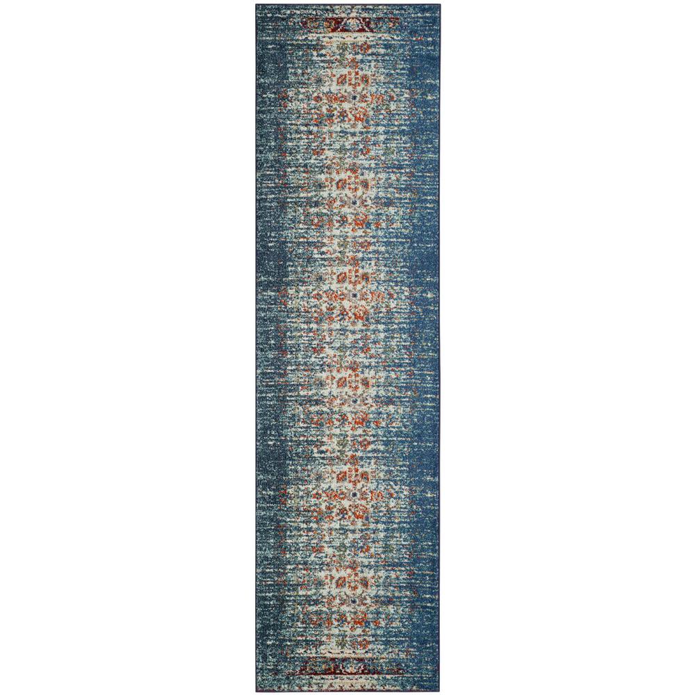 MONACO, BLUE / IVORY, 2'-2" X 8', Area Rug. Picture 1