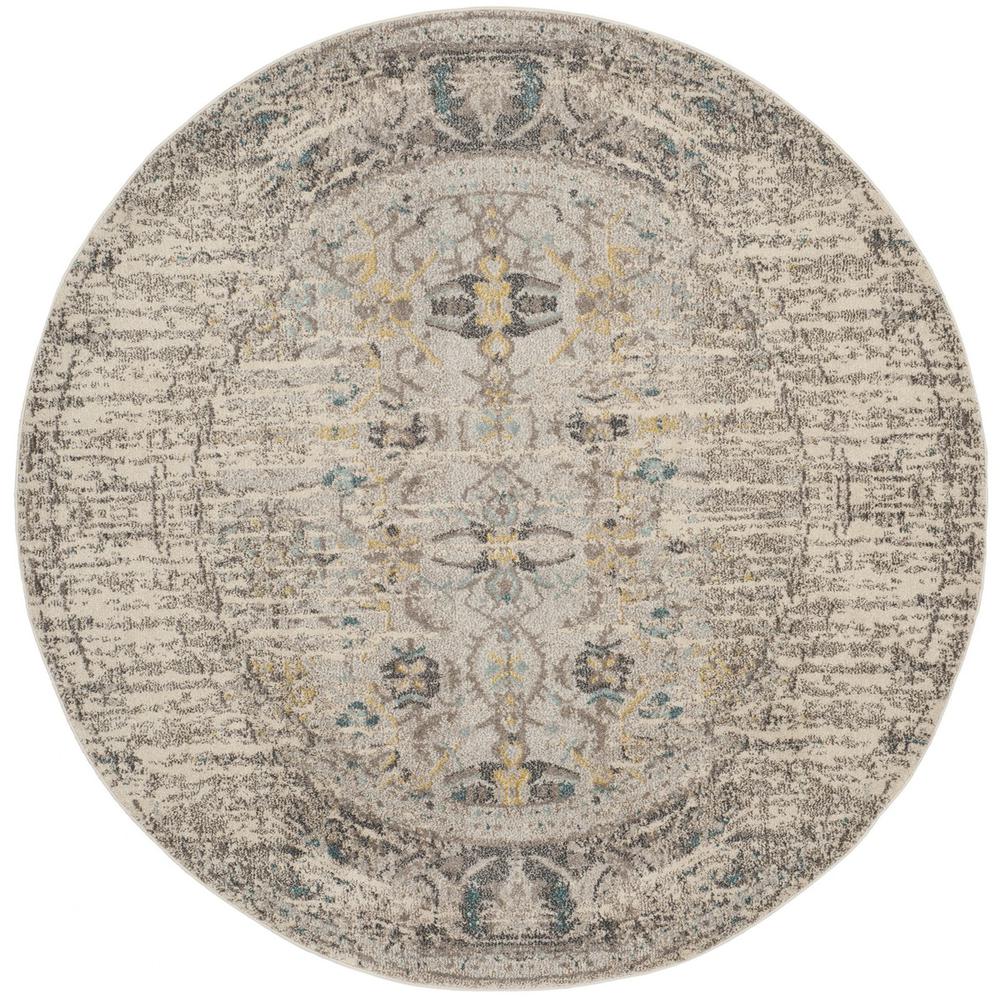 MONACO, GREY / MULTI, 6'-7" X 6'-7" Round, Area Rug, MNC209G-7R. Picture 1