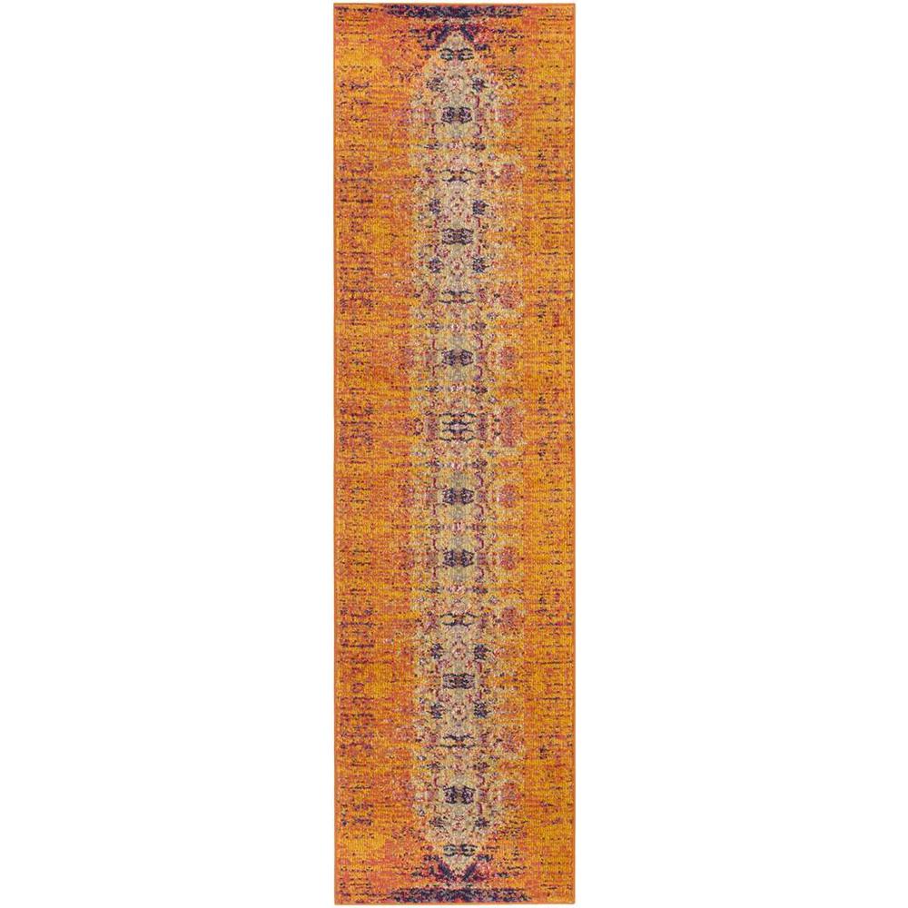 MONACO, ORANGE / MULTI, 2'-2" X 8', Area Rug, MNC209H-28. Picture 1