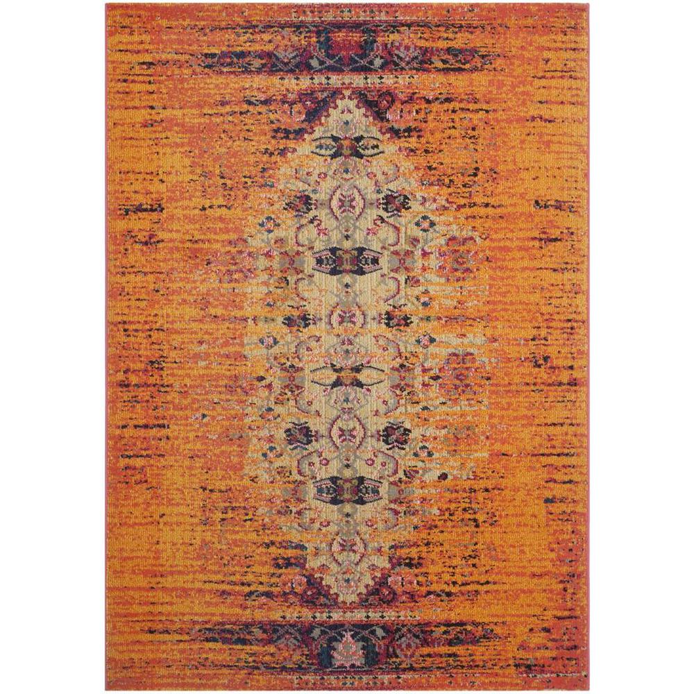 MONACO, ORANGE / MULTI, 5'-1" X 7'-7", Area Rug, MNC209H-5. Picture 1