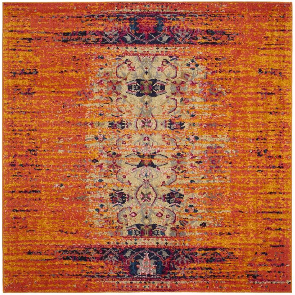 MONACO, ORANGE / MULTI, 5' X 5' Square, Area Rug, MNC209H-5SQ. Picture 1