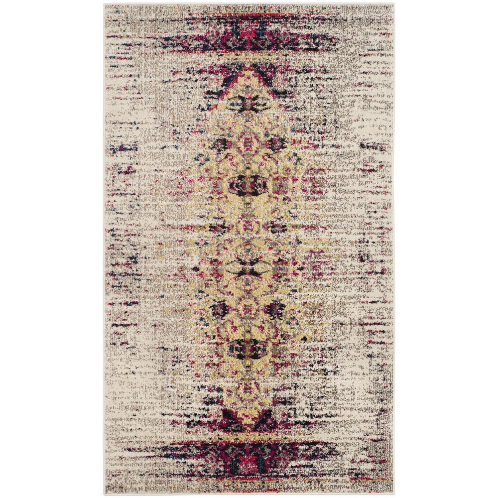 MONACO, IVORY / PINK, 2'-2" X 4', Area Rug, MNC209R-24. Picture 1
